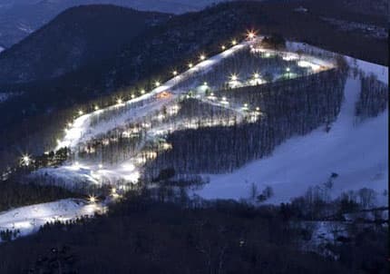 Cataloochee Ski Resort at night